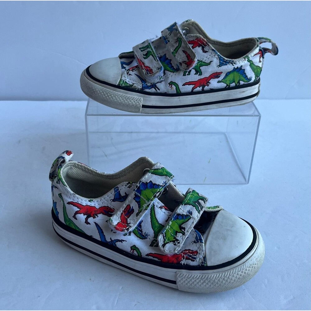 Converse All Star Kids Dinosaur Hook Loop Sneakers US 7 EU 23
